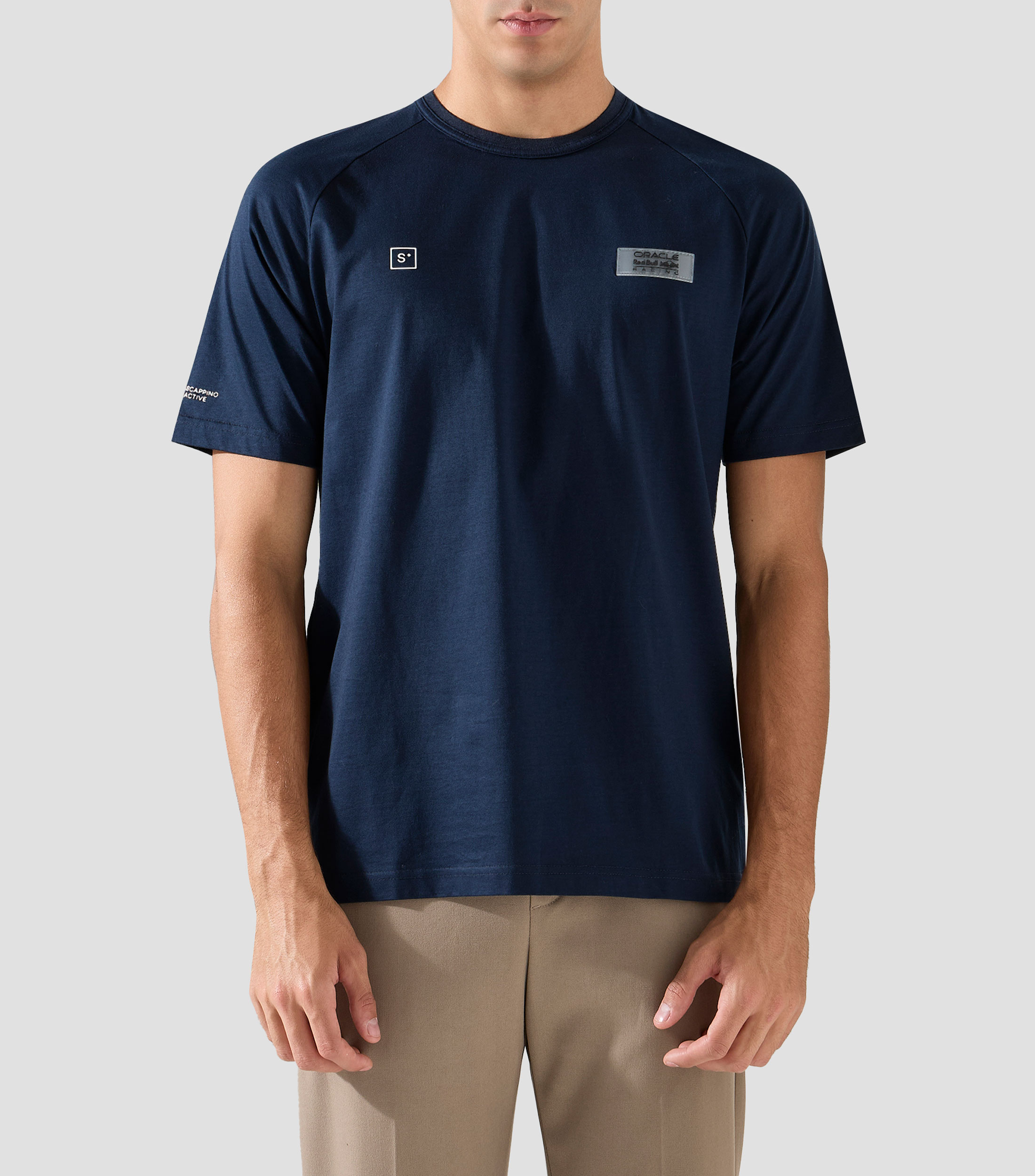Playera de cuello redondo con manga corta estampada Hombre